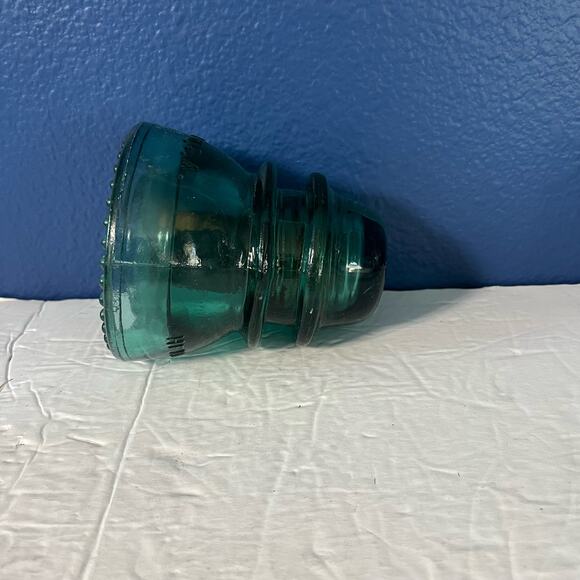Hemingray Electrical Glass Insulator - 42 - Auga Blue - Heavy - Picture 3 of 7